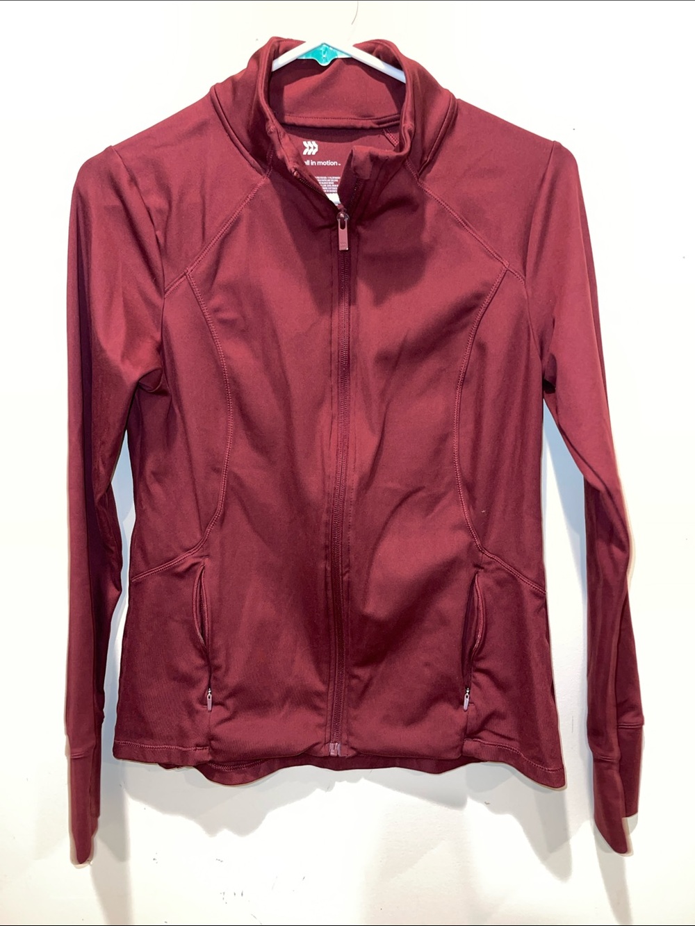 all in motion Women's Maroon Full-Zip Athletic Jacket